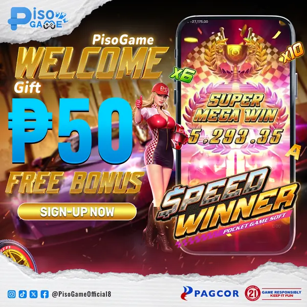 PisoGame campaign creative with the Bansot mascot 10