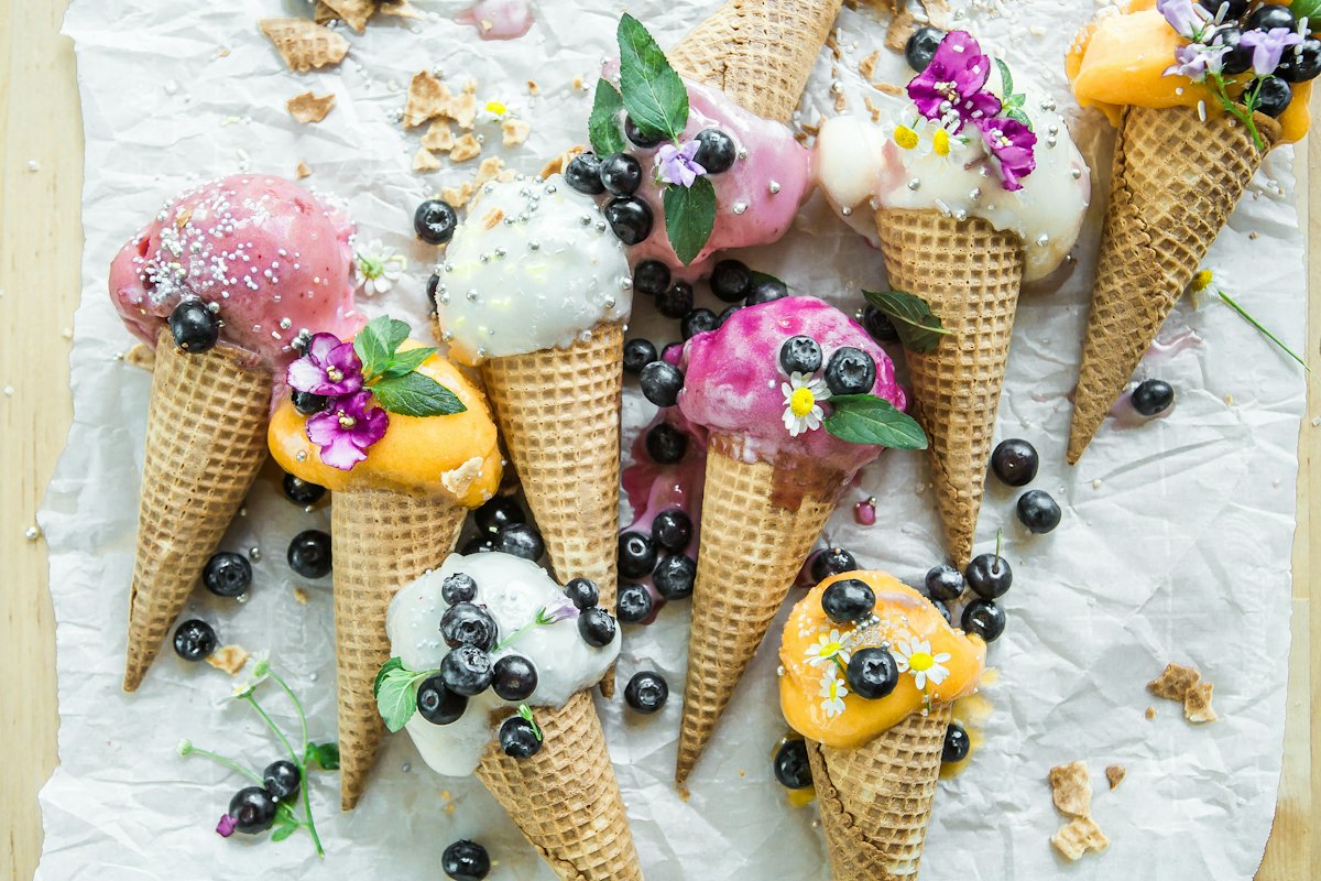 Sample photo: colorful gelato cones