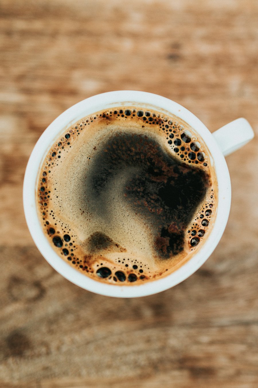 Sample photo: a cup of coffee on a wooden table