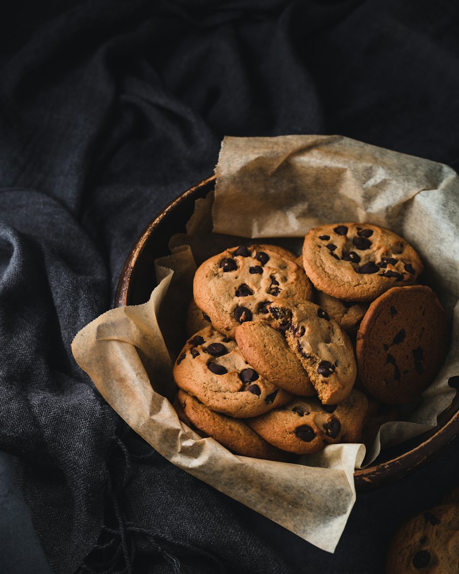 Sample photo: chocolate chip cookies in a basket