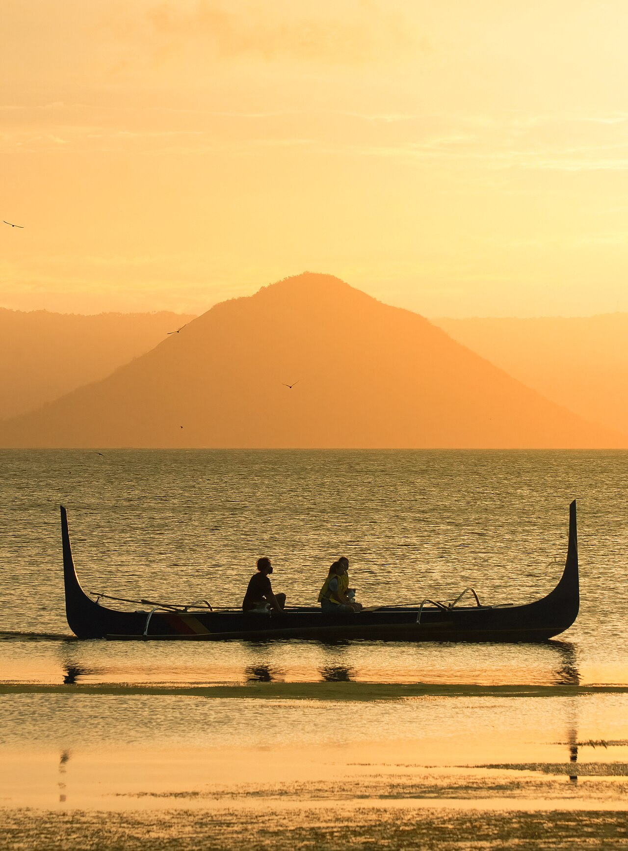 Sample photo: Taal Volcano silhouetted at sunset, seen from Tanauan